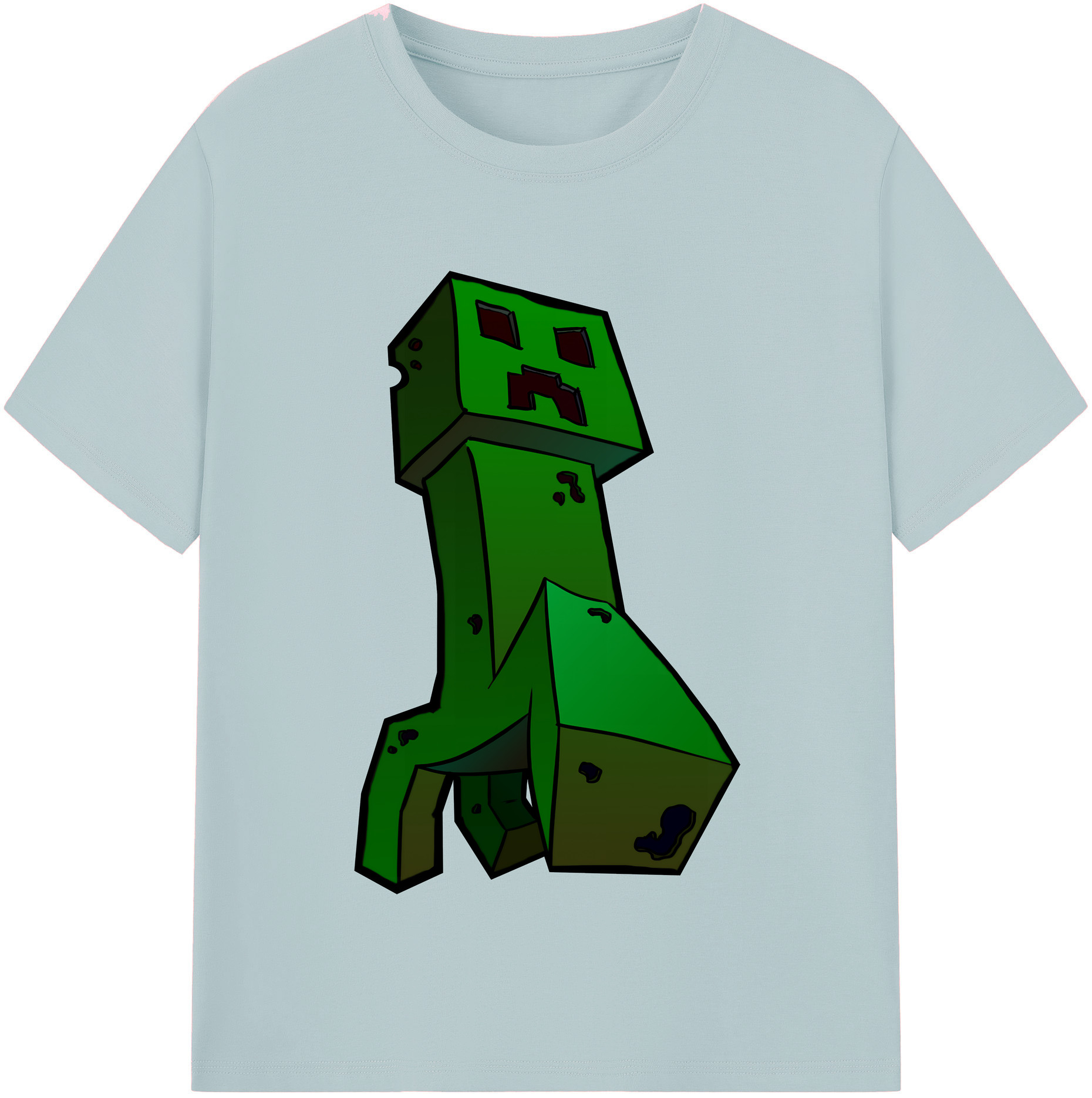 （画像用） マインクラフト ブロックの世界 Minecraft MC Block world 綿100％半袖Tシャツ（フロントプリント）
